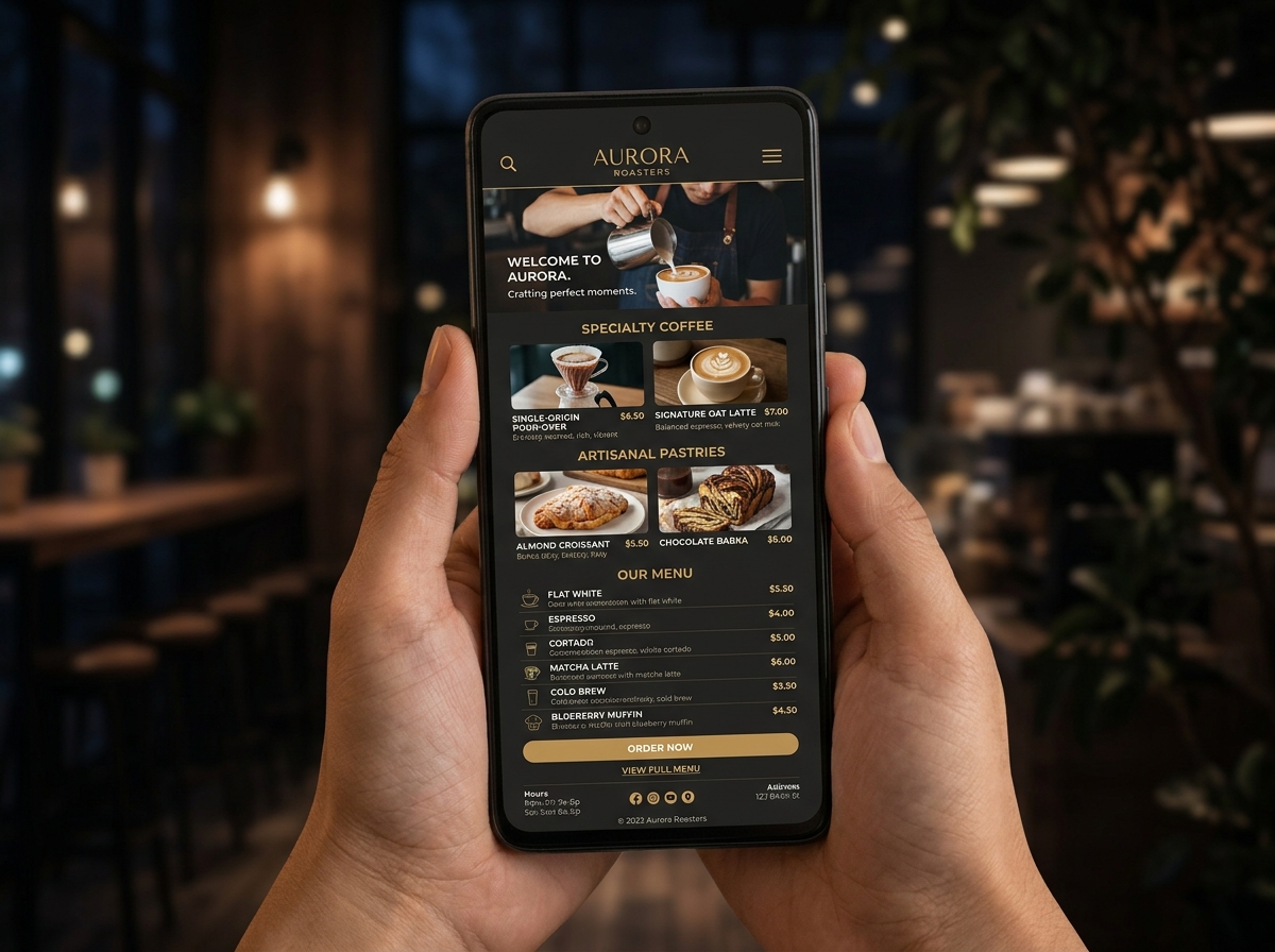 Página web para cafeterías